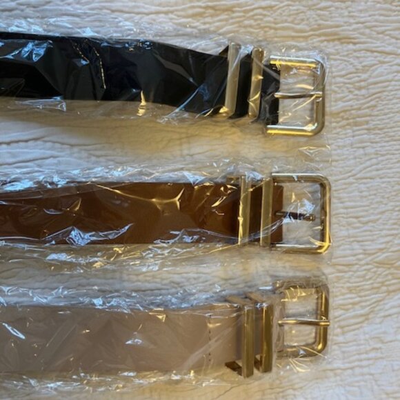 Three Leather Belts in Tan, Brown and Black Size Large NWOT - Picture 3 of 4
